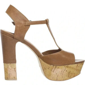Dolce Vita Women's Baxter Platform pump Tan Leather Sz 9 EUC